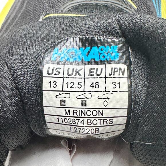 Hoka One One | Men | Rincon Black Citrus Mesh Athletic Running Shoes | Size 13 main image 10